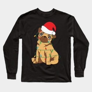 Cute Pug Christmas Tree Long Sleeve T-Shirt